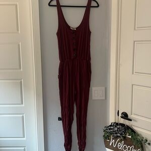 Dark Crimson red sleeveless jumpsuit - sz S